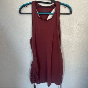 Athleta Maroon Ruched Side Racerback Tank Medium